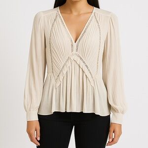 Magali Pascal The Drew Balloon Sleeve Blouse In Dusty White
